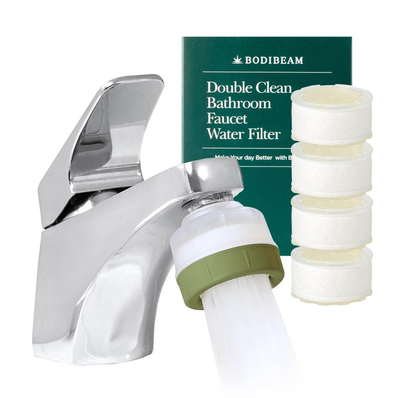BODIBEAM [6 Months Set] Water Filter for Sink Faucet and Replacement Set  Sink Water Filter  Vitamin C Gel  NSF Certified - Removes Impurities  Chlorine and Rust - Skin Hydration  Made in Korea Olive Green - Image 1